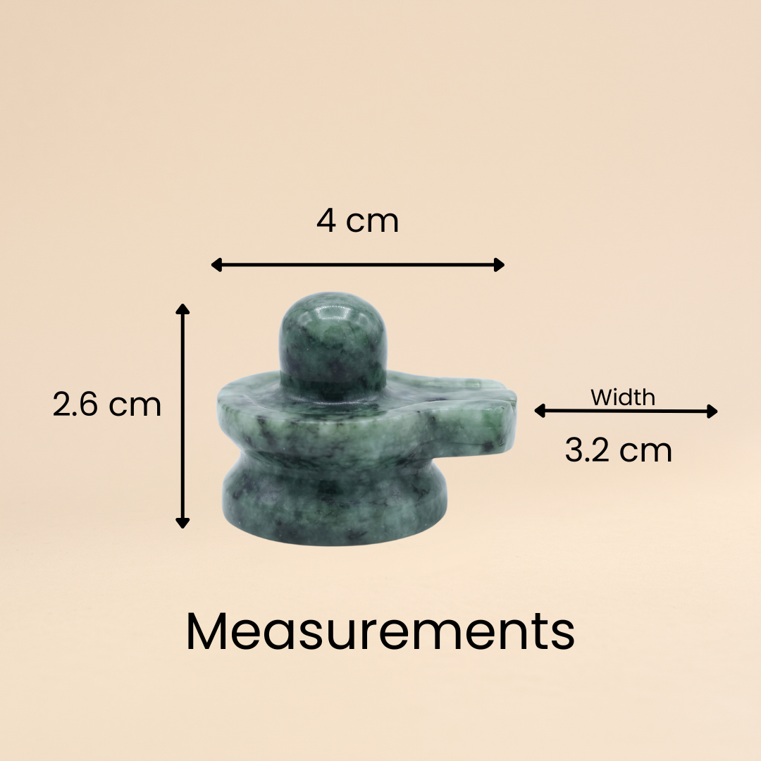 Natural Emerald (Panna) Shivling Idol (158 Carat | LBH: 3.2 × 2.6 × 4 cm)