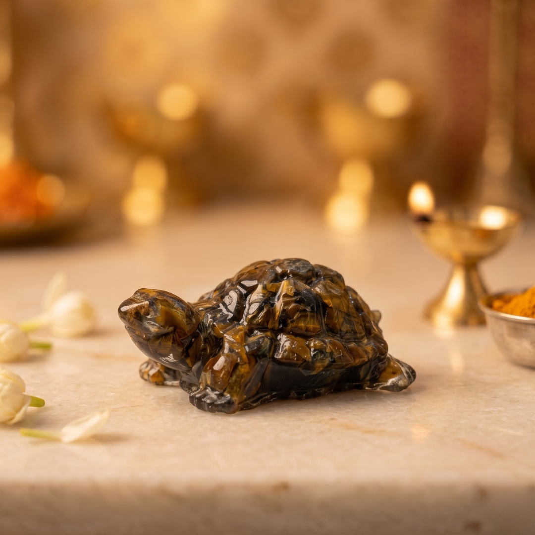 Tiger Eye Tortoise for Vastu – Confidence, Protection, Prosperity & Success