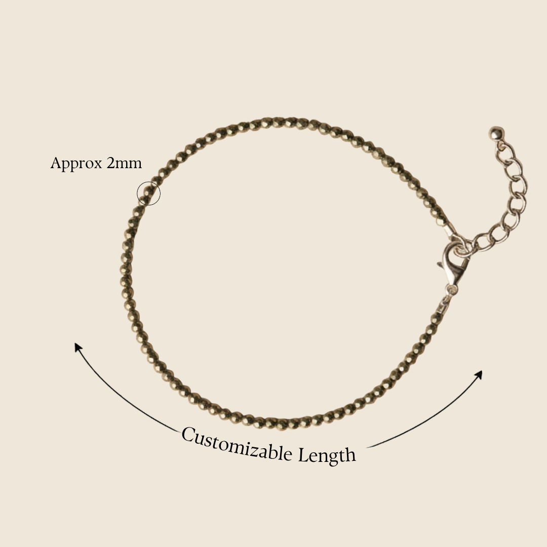 Natural Pyrite Anklet (Wealth, Protection & Confidence Energy)