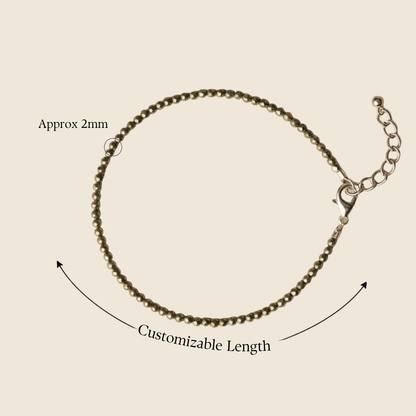 Natural Pyrite Anklet (Wealth, Protection & Confidence Energy)