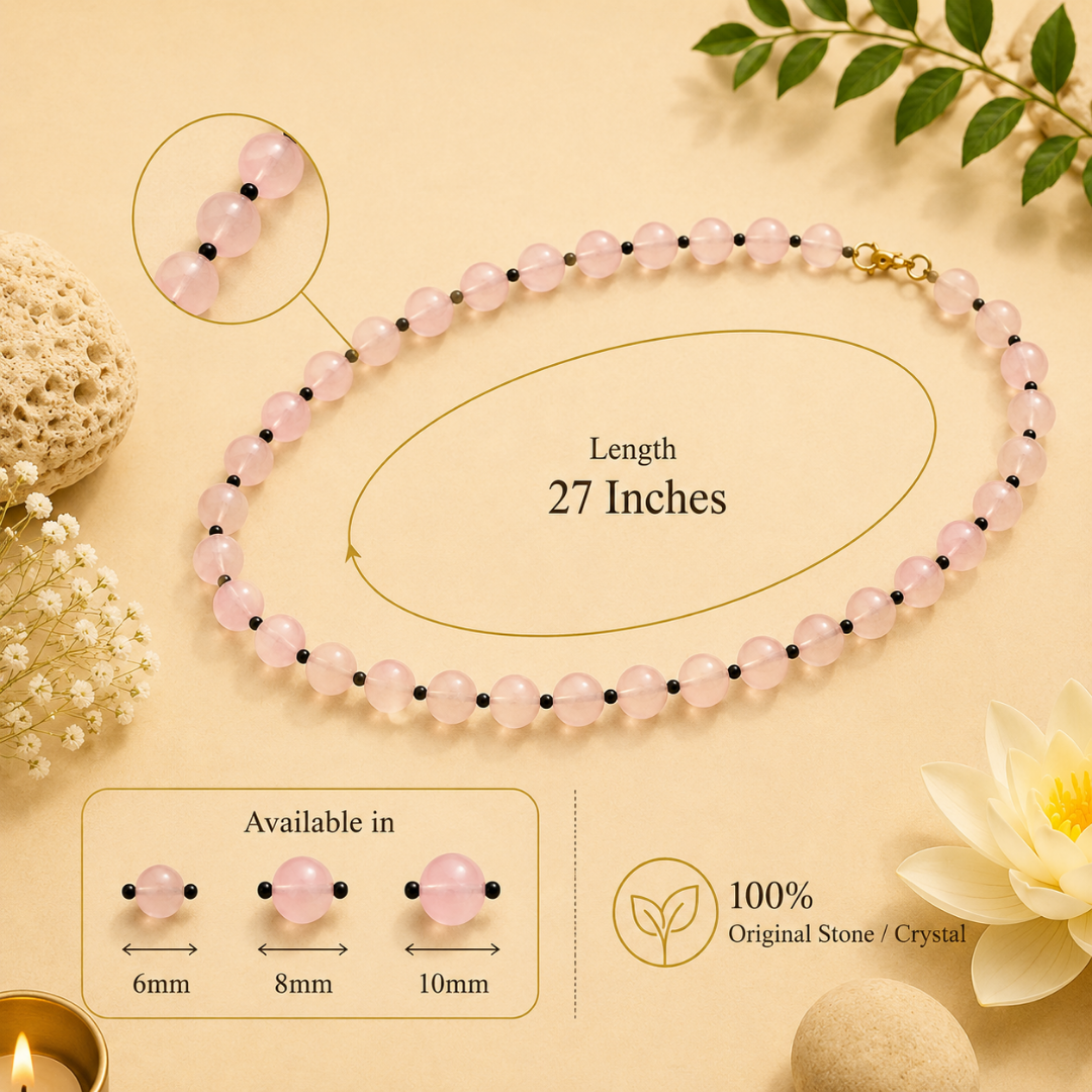 Rose Quartz Mala – Love, Emotional Healing & Inner Peace
