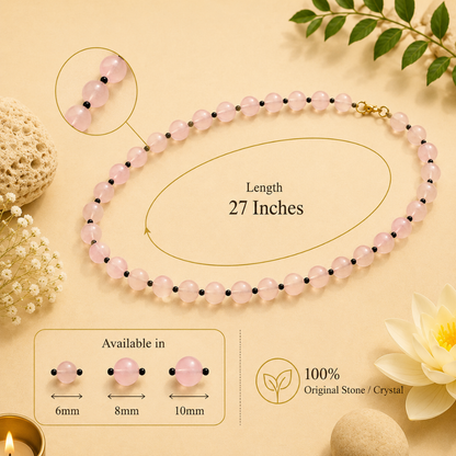 Rose Quartz Mala – Love, Emotional Healing & Inner Peace