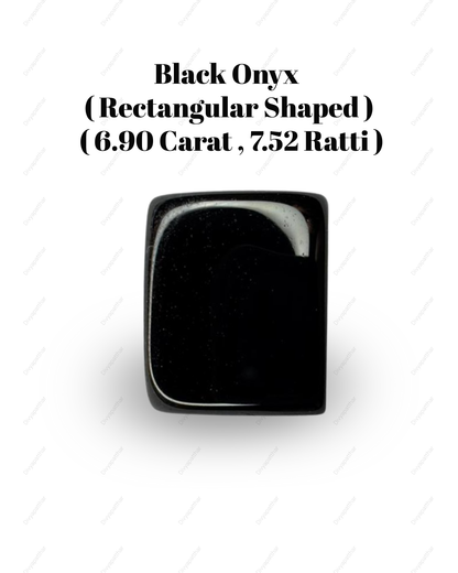 Natural Black Onyx Gemstone – Rectangle Shape (6.90 Carat | 7.52 Ratti)