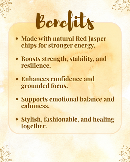 Premium Red Jasper Chips Bracelet (Strength, Stability & Bold Fashion Confidence)