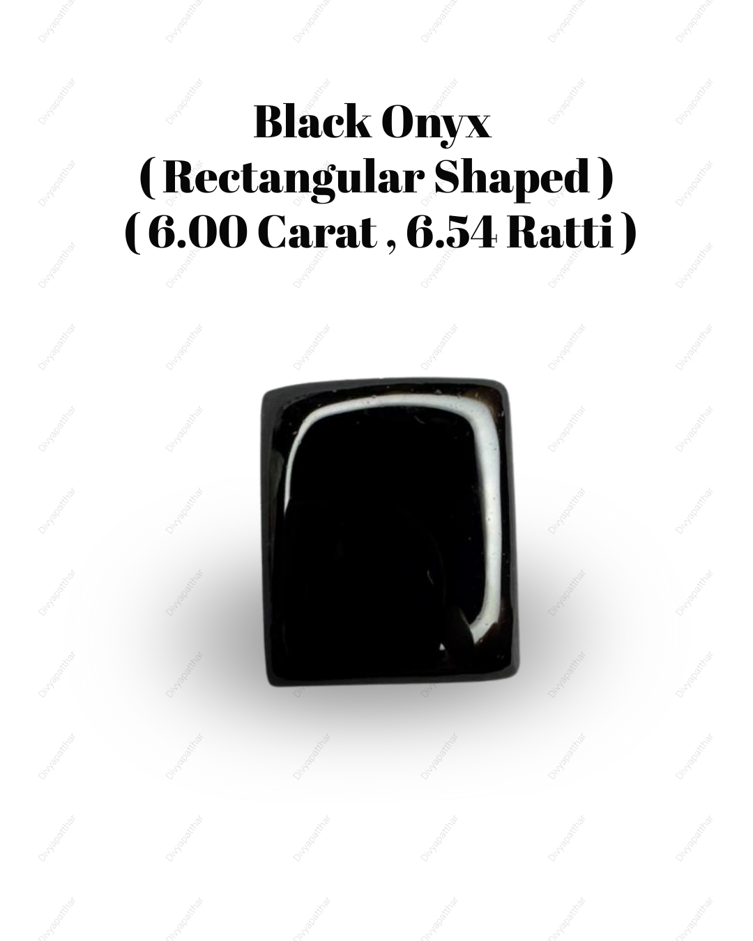 Natural Black Onyx Gemstone – Rectangle Shape (6.00 Carat | 6.54 Ratti)