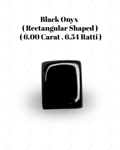 Natural Black Onyx Gemstone – Rectangle Shape (6.00 Carat | 6.54 Ratti)
