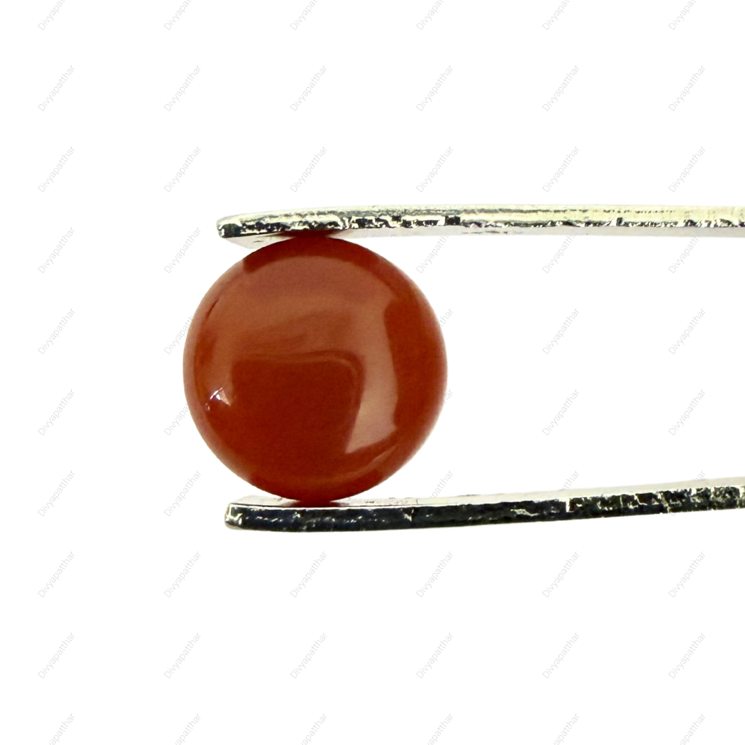 Natural Red Onyx Gemstone – Round Shape (3.85 Carat | 4.19 Ratti)