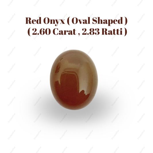 Natural Red Onyx Gemstone – Oval Shape (2.60 Carat | 2.83 Ratti)