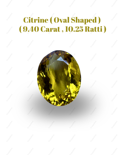 Natural Citrine Gemstone – Oval Shape (9.40 Carat | 10.25 Ratti)