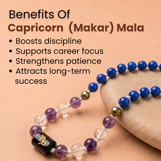 Capricorn Zodiac Mala – Clarity, Protection & Prosperity