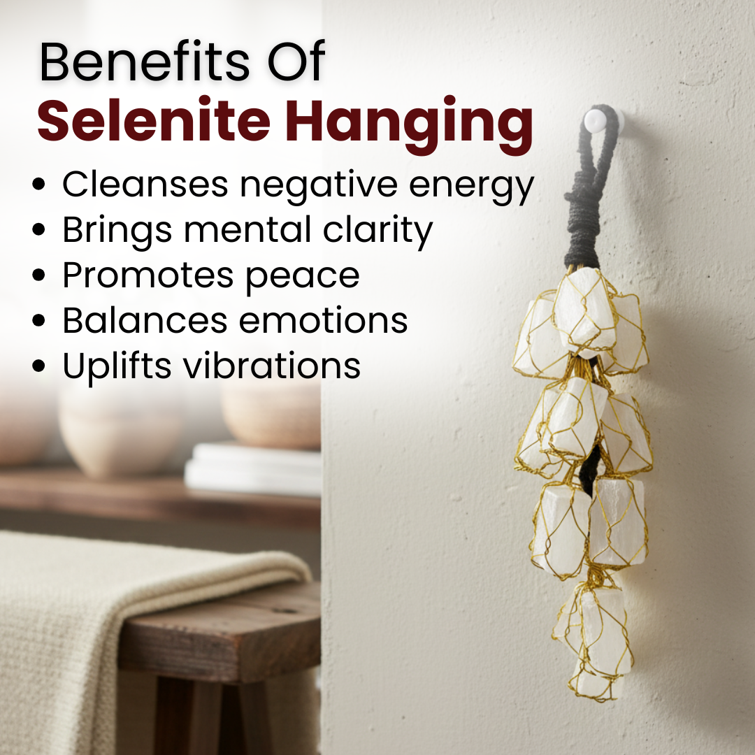 Selenite Hanging (Cleansing, Peace & Positive Energy)
