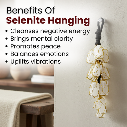 Selenite Hanging (Cleansing, Peace & Positive Energy)