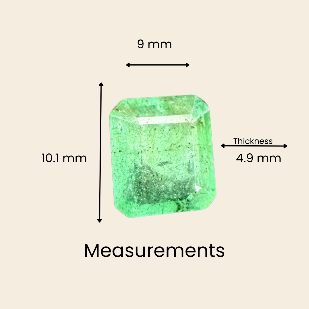 Natural Emerald (Panna) Gemstone – Square Shape (3.85 Carat | 4.19 Ratti | 10.1 × 9.0 × 4.9 mm)
