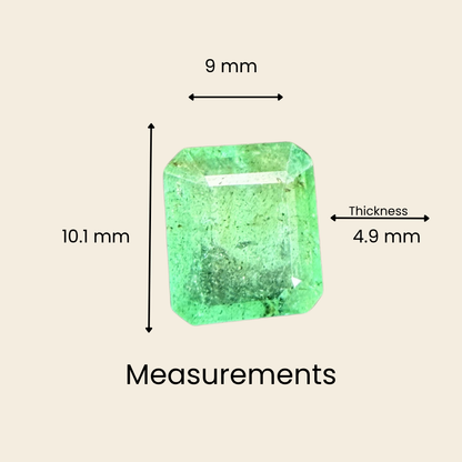 Natural Emerald (Panna) Gemstone – Square Shape (3.85 Carat | 4.19 Ratti | 10.1 × 9.0 × 4.9 mm)