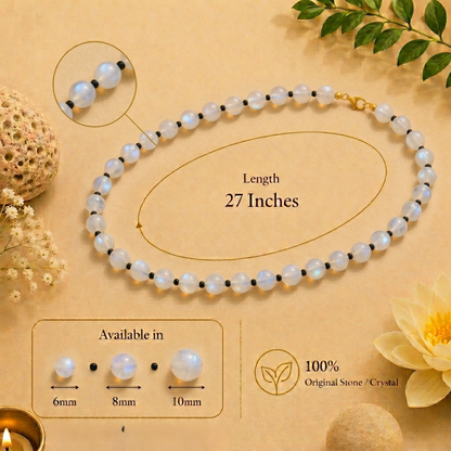 Rainbow Moonstone Mala – Intuition, Emotional Balance & New Beginnings
