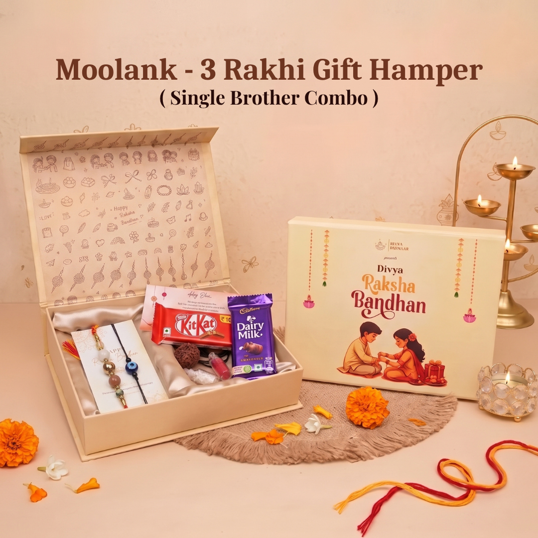 Moolank 3 Rakhi Gift Hamper (Unmarried Brother Combo)