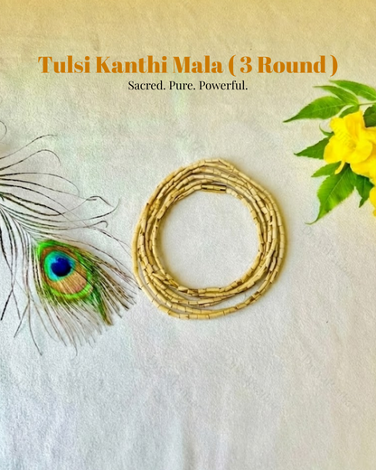 Natural Tulsi Kanthi Mala (3 Rounds)– Sacred Symbol of Bhakti, Purity & Divine Protection