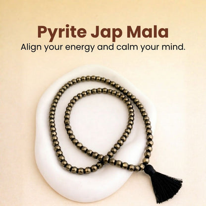 Pyrite Jap Mala – Attract Wealth, Confidence & Protection