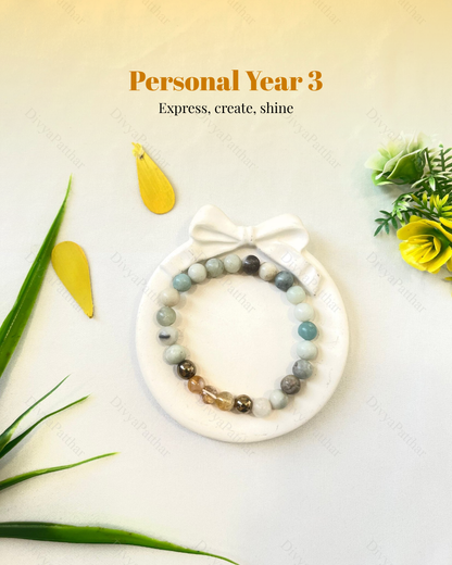 PERSONAL YEAR 3 BRACELET (Amazonite • Golden Pyrite • Citrine)