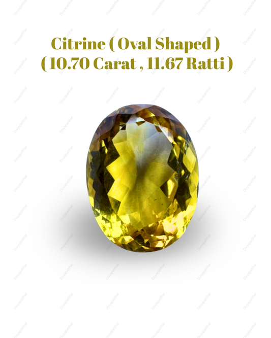 Natural Citrine Gemstone – Oval Shape (10.70 Carat | 11.67 Ratti)