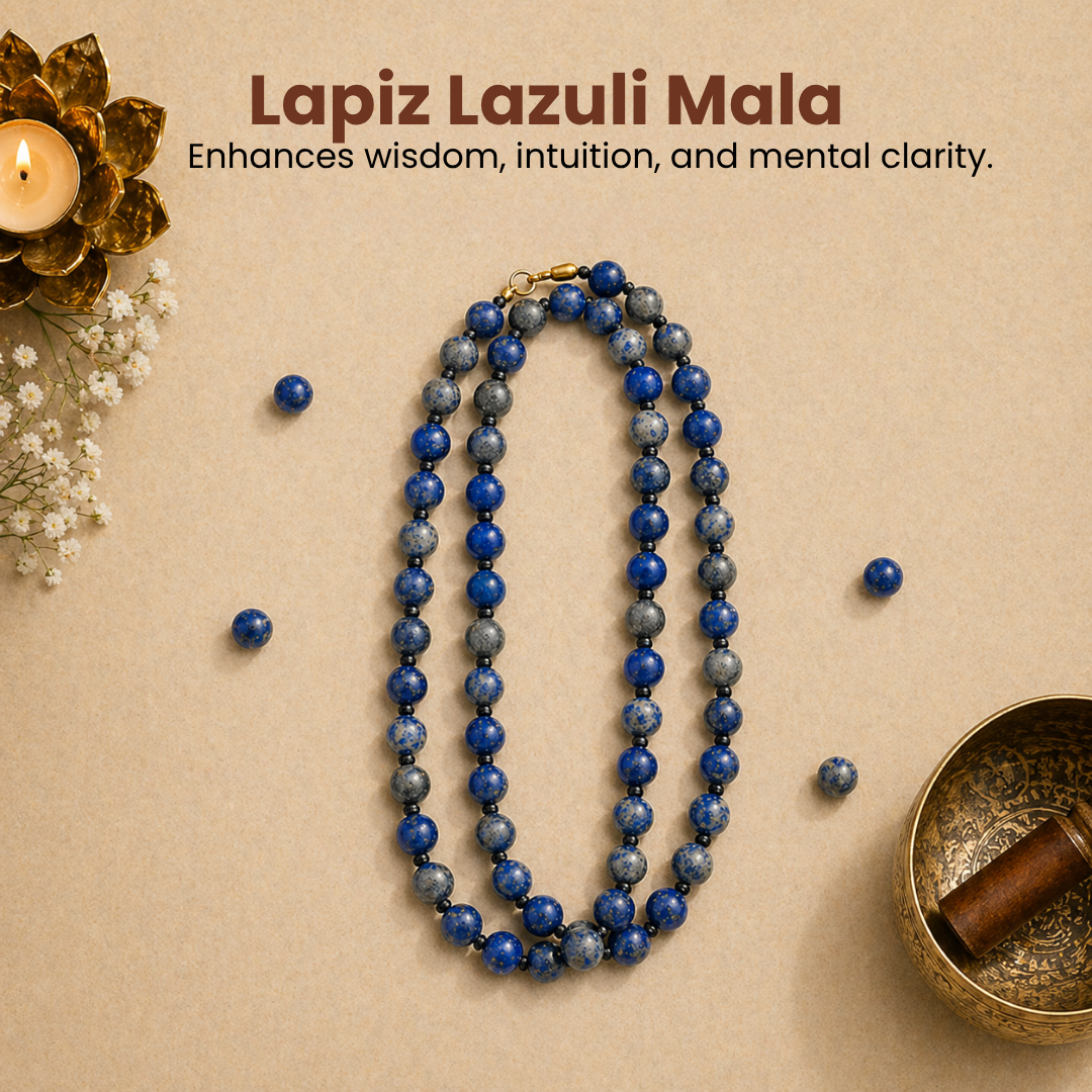 Lapis Lazuli Mala – Wisdom, Communication & Spiritual Awakening