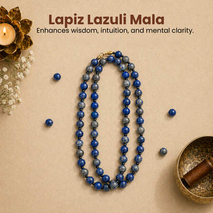 Lapis Lazuli Mala – Wisdom, Communication & Spiritual Awakening