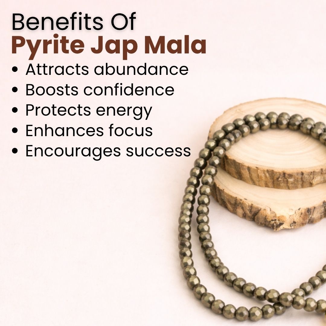 Pyrite Jap Mala – Attract Wealth, Confidence & Protection