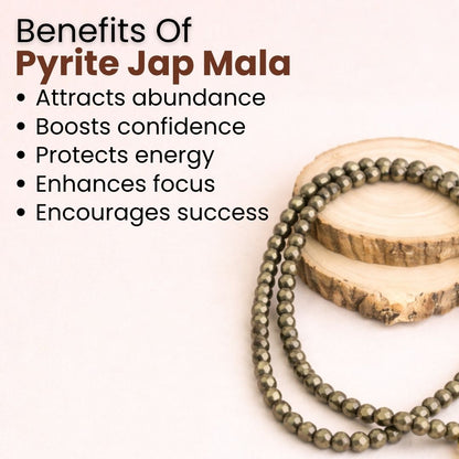 Pyrite Jap Mala – Attract Wealth, Confidence & Protection