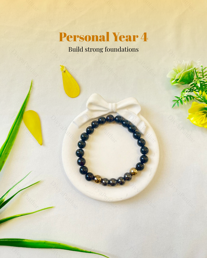 PERSONAL YEAR 4 BRACELET (Black Onyx • Golden Pyrite • Hematite)