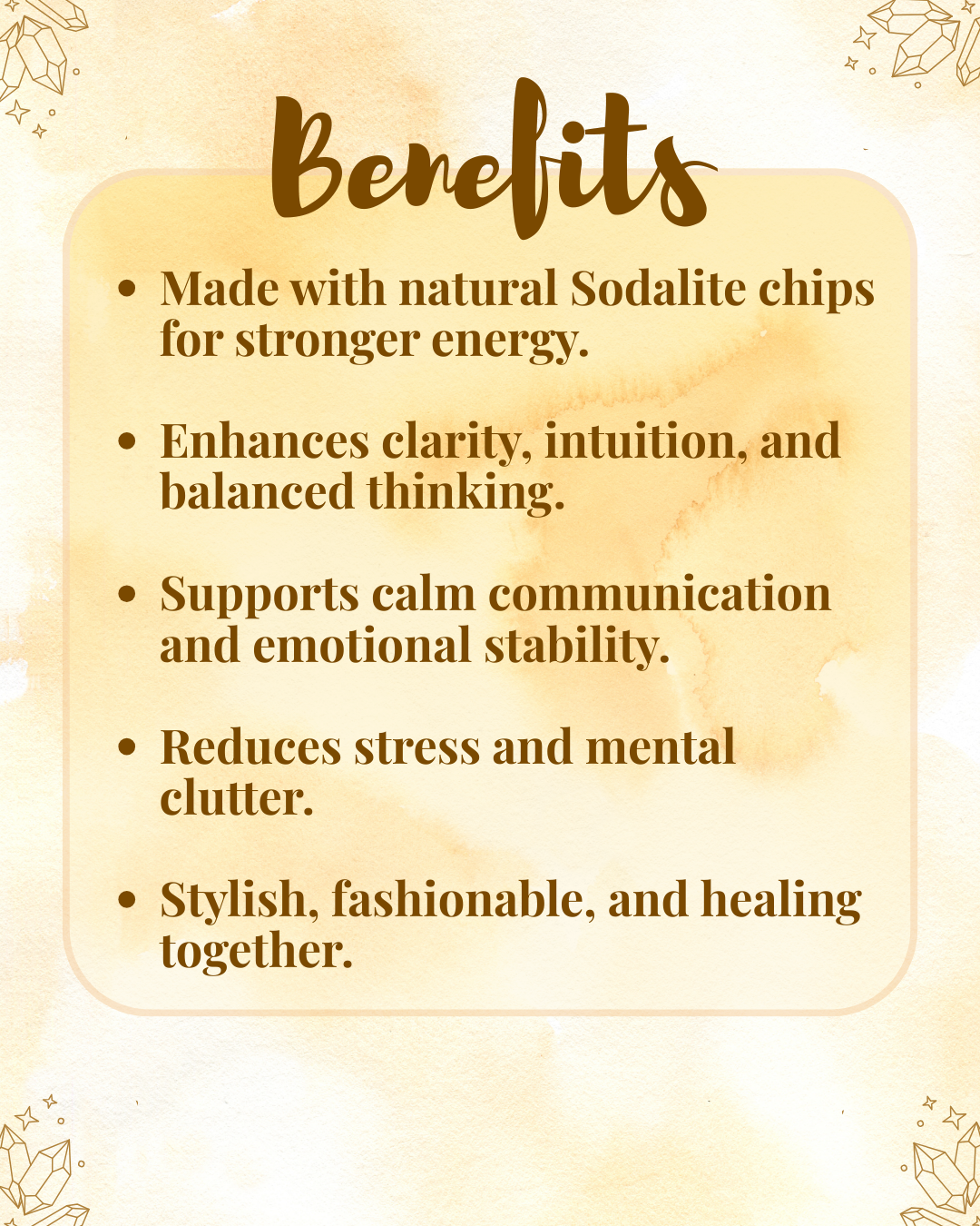 Premium Sodalite Chips Bracelet (Focus, Communication & Stylish Mental Clarity)