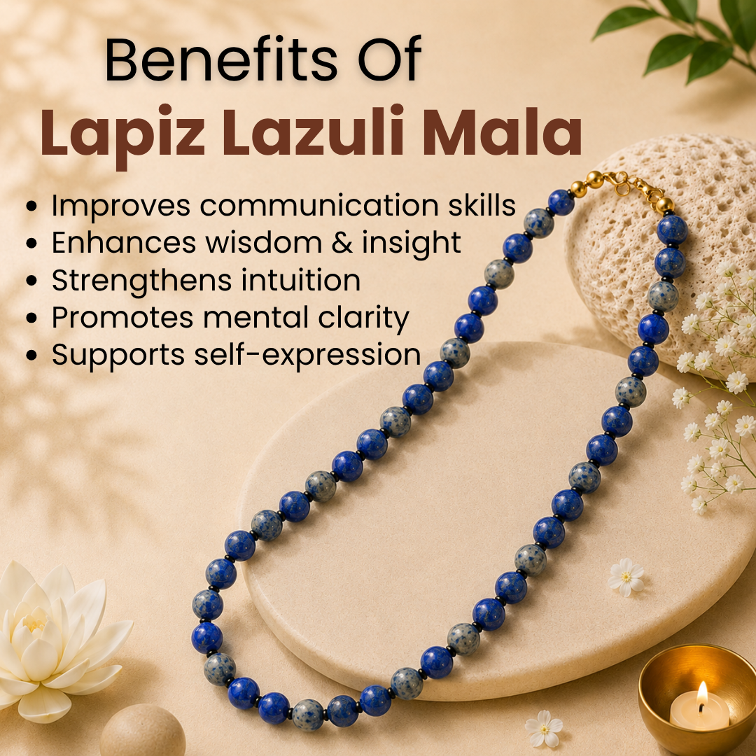 Lapis Lazuli Mala – Wisdom, Communication & Spiritual Awakening