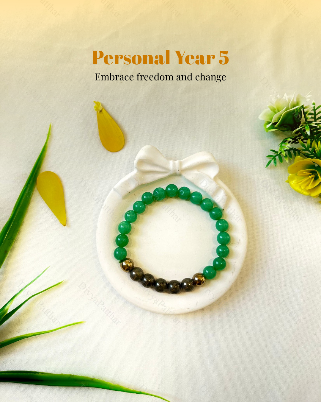 PERSONAL YEAR 5 BRACELET (Green Aventurine • Golden Pyrite • Natural Pyrite)