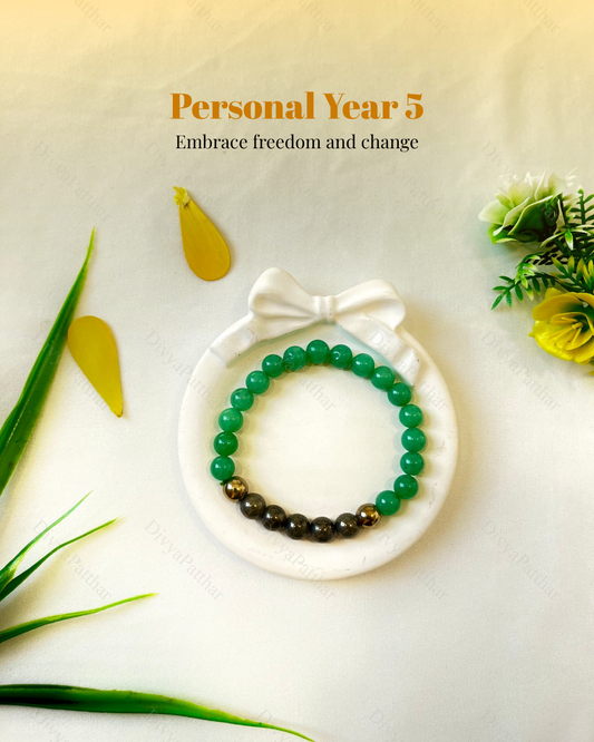 PERSONAL YEAR 5 BRACELET (Green Aventurine • Golden Pyrite • Natural Pyrite)