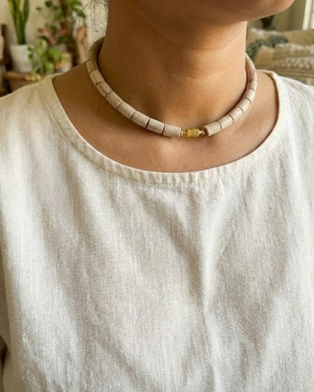 Natural Tulsi Kanthi Mala (Single Round | Large Beads)- Strong Devotion, Pure Energy & Divine Protection