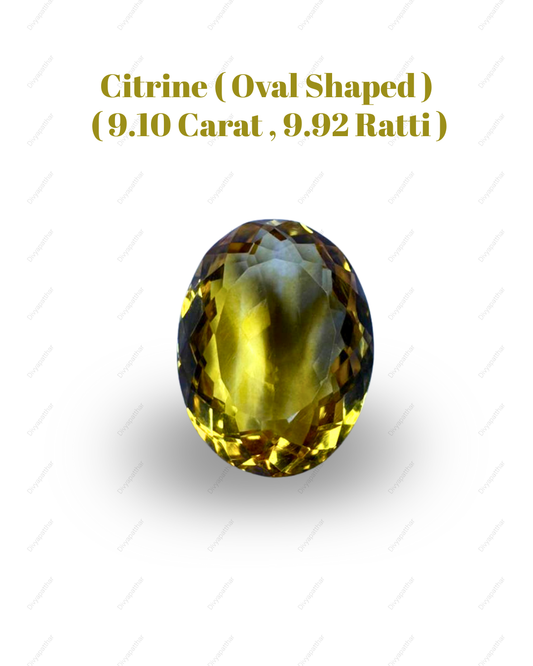 Natural Citrine Gemstone – Oval Shape (9.10 Carat | 9.92 Ratti)