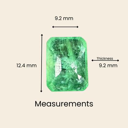 Natural Emerald (Panna) Gemstone – Square Shape (6.35 Carat | 6.92 Ratti | 12.4 × 9.2 × 9.2 mm)