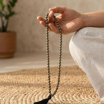 Pyrite Jap Mala – Attract Wealth, Confidence & Protection