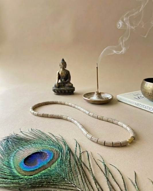 Natural Tulsi Kanthi Mala (Single Round | Large Beads)- Strong Devotion, Pure Energy & Divine Protection