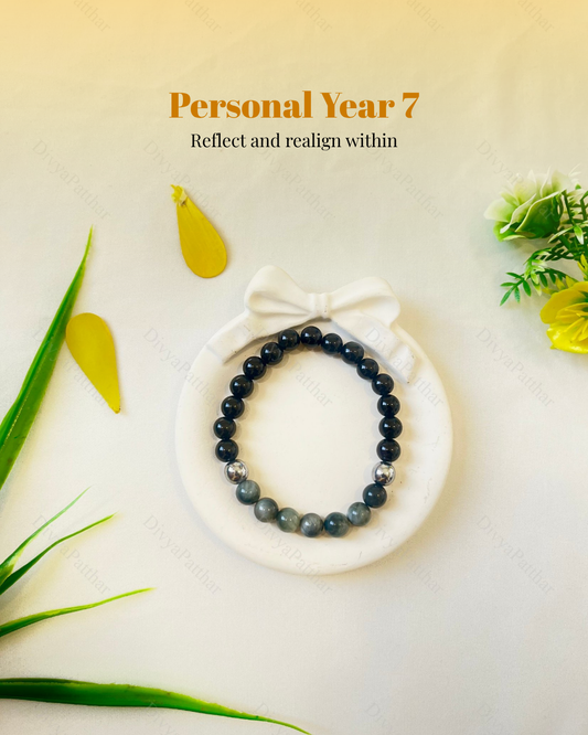 PERSONAL YEAR 7 BRACELET (Cat’s Eye • Silver Pyrite • Black Onyx)