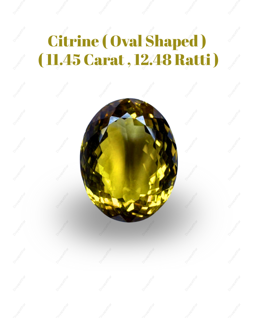 Natural Citrine Gemstone – Oval Shape (11.45 Carat | 12.48 Ratti)