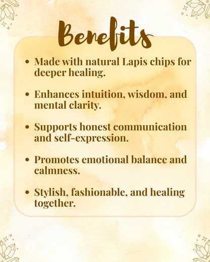 Premium Lapis Lazuli Chips Bracelet (Wisdom, Communication & Stylish Royal Confidence)