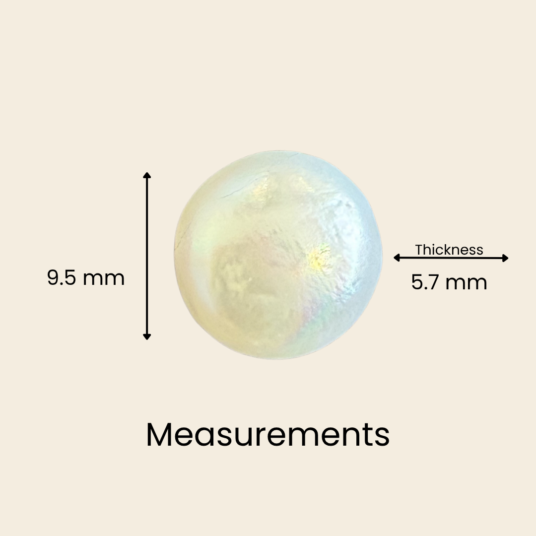 Natural Pearl (Moti) Gemstone – Round Shape (4.50 Carat | 4.90 Ratti | 9.5 × 5.7 mm)