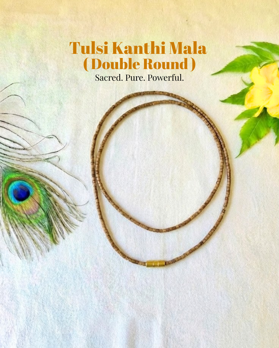 Natural Tulsi Kanthi Mala (Double Round) – Symbol of Devotion, Purity & Divine Protection