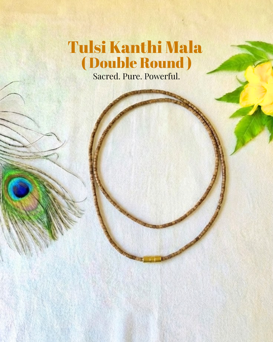 Natural Tulsi Kanthi Mala (Double Round) – Symbol of Devotion, Purity & Divine Protection