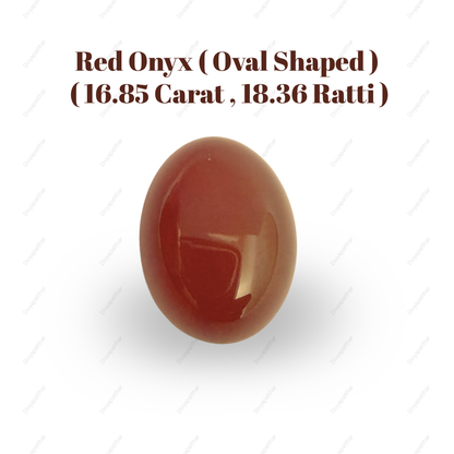 Natural Red Onyx Gemstone – Oval Shape (16.85 Carat | 18.36 Ratti)