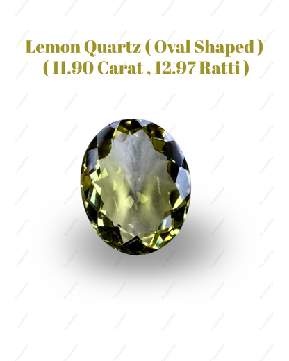 Natural Lemon Quartz Gemstone – Oval Shape (11.90 Carat | 12.97 Ratti)
