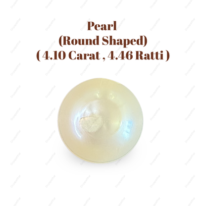 Natural Pearl (Moti) Gemstone – Round Shape (4.10 Carat | 4.46 Ratti | 9.3 × 6.2 mm)
