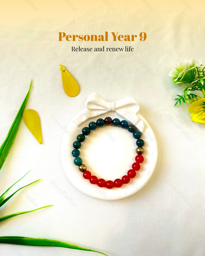 PERSONAL YEAR 9 BRACELET (Bloodstone • Golden Pyrite • Carnelian)