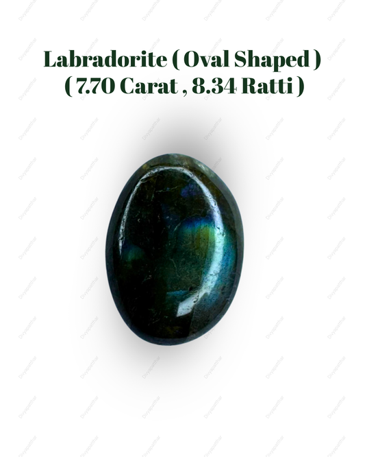 Natural Labradorite Gemstone – Oval Shape (7.70 Carat | 8.34 Ratti)