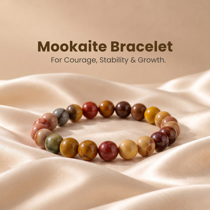 Natural Mookaite Gemstone Bracelet – Courage, Grounding & Personal Growth